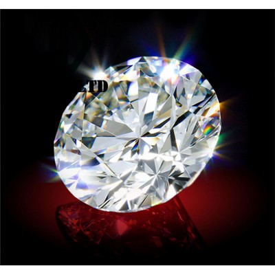 White cvd polished lab grown loose diamond round brilliant cut with presdium III test pen shows natural diamond